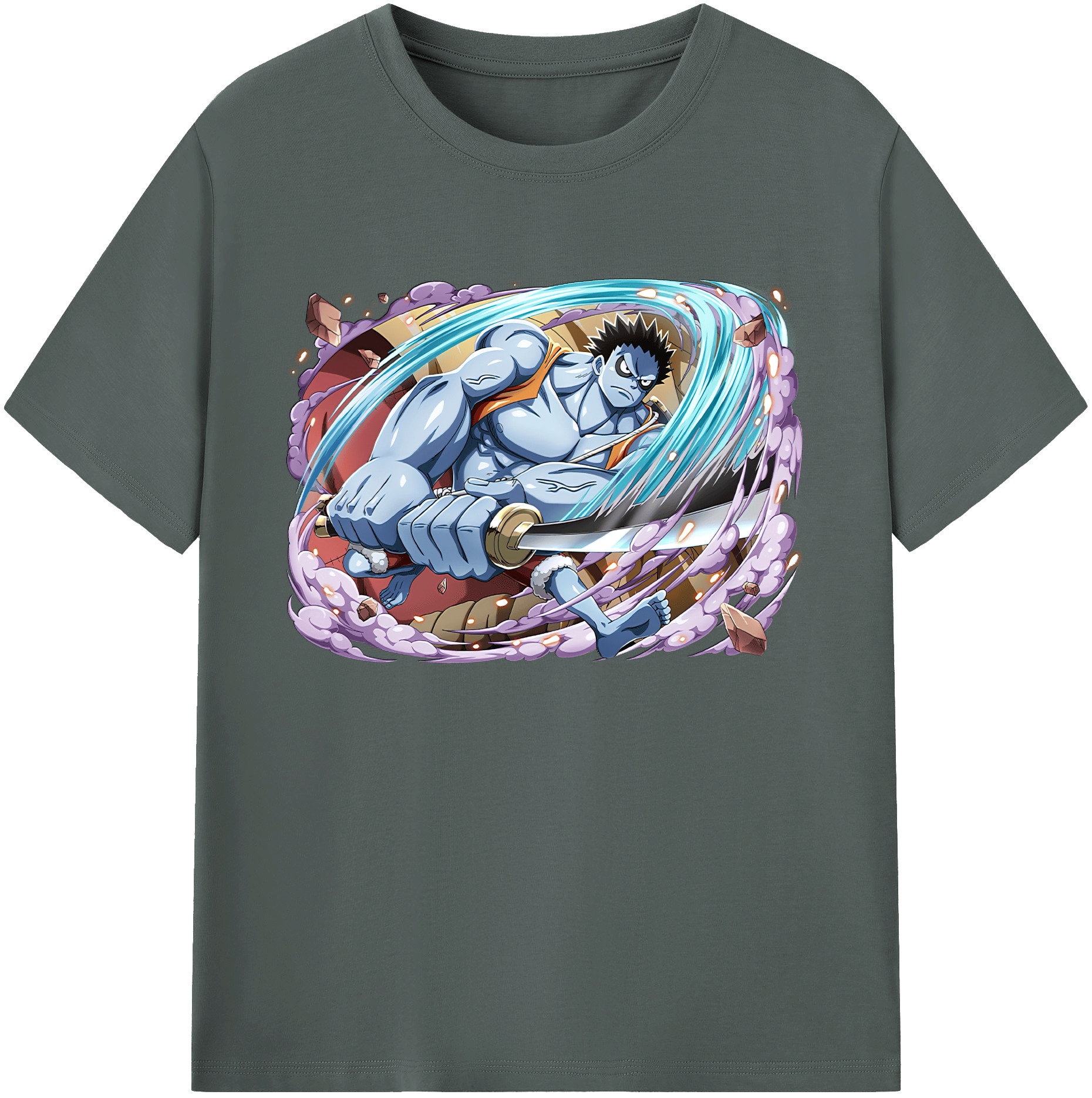 ワンピース モンキー・D・ルフィ ONE PIECE Monkey D. Luffy 綿100％ メンズ半袖Tシャツ｜肌触りやわらか＆通気性